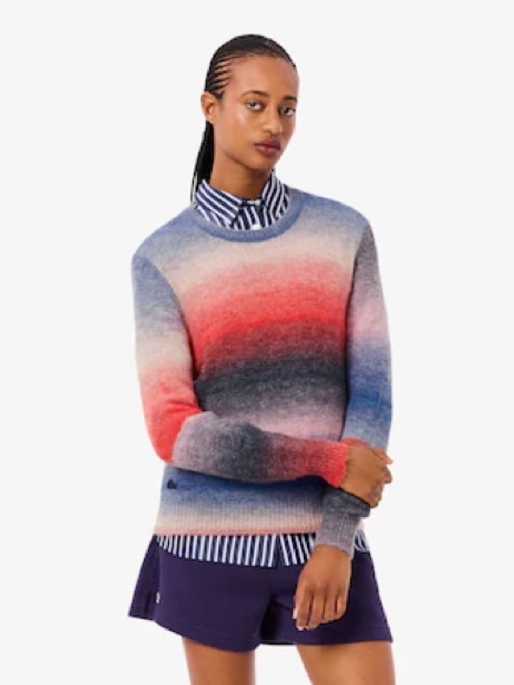 Lacoste ombré crew neck sweater